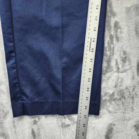 Vintage Alfred Dunner Pants Womens 14 PETITE Blue Pull On High Rise Tapered Leg - Picture 8 of 10